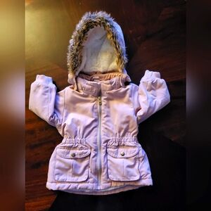 H&M Padded parka -long sleeve-  regular length jacket - pink Girl SIZE 12-18 M